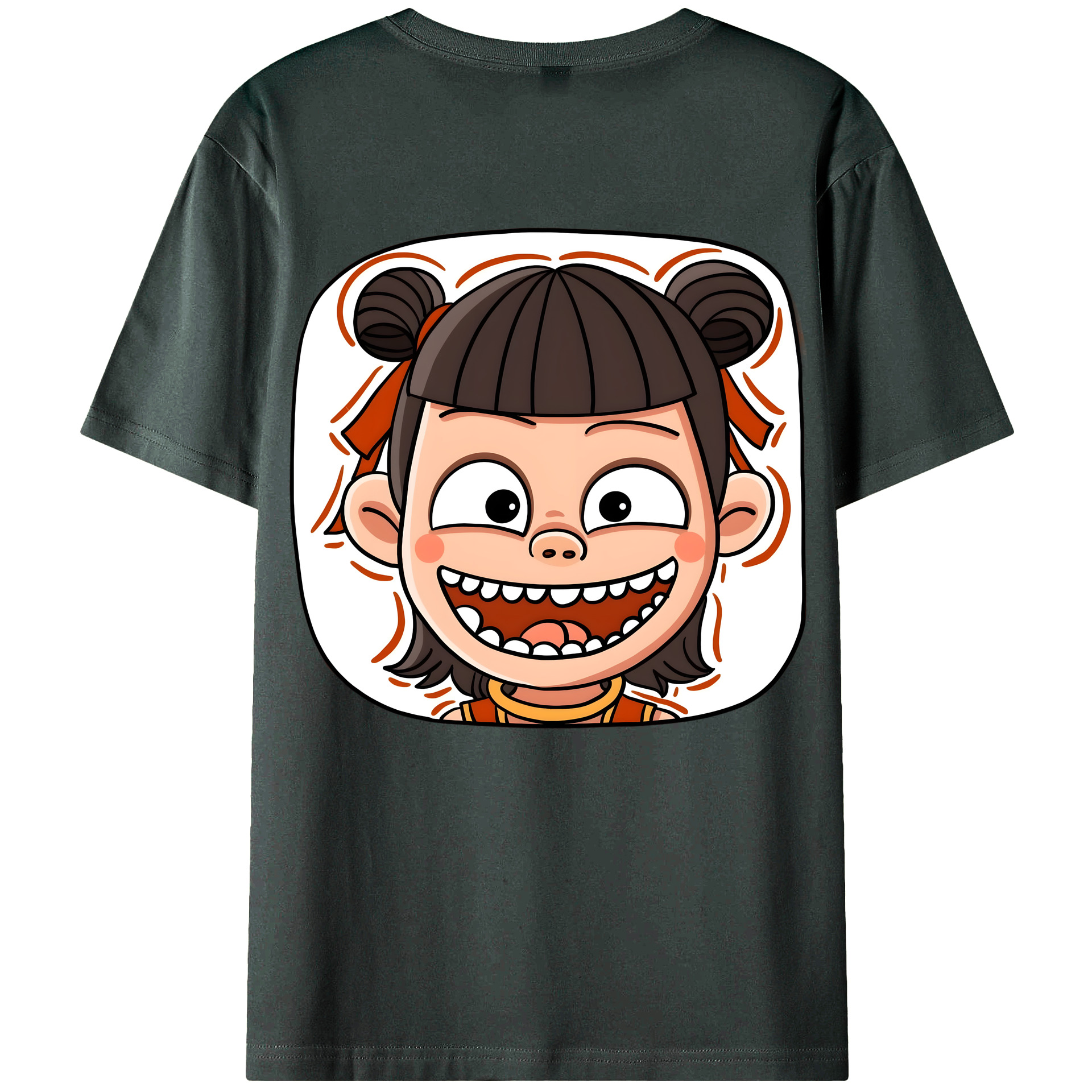 （画像用） Ne Zha 2 ナタ 魔童の大暴れ 綿100％ メンズ半袖Tシャツ（バックプリント） 通気性